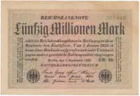 Německo, 50 Millionen Mark 1923, Ro.108ja
