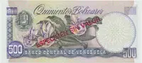 Venezuela, 500 Bolivares 1998, anulát - ESPECIMEN SIN VALOR, P.67fs - fotografie 2