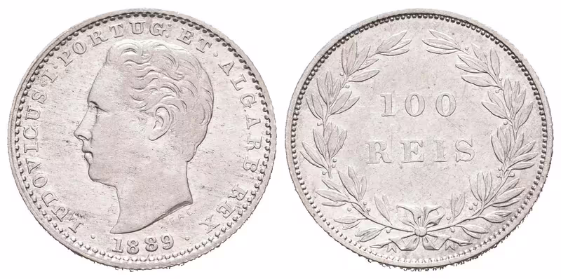 Portugalsko, 100 Reis 1889