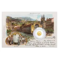 Zlatá mince Karlovy Vary - dobová pohlednice - fotografie 6