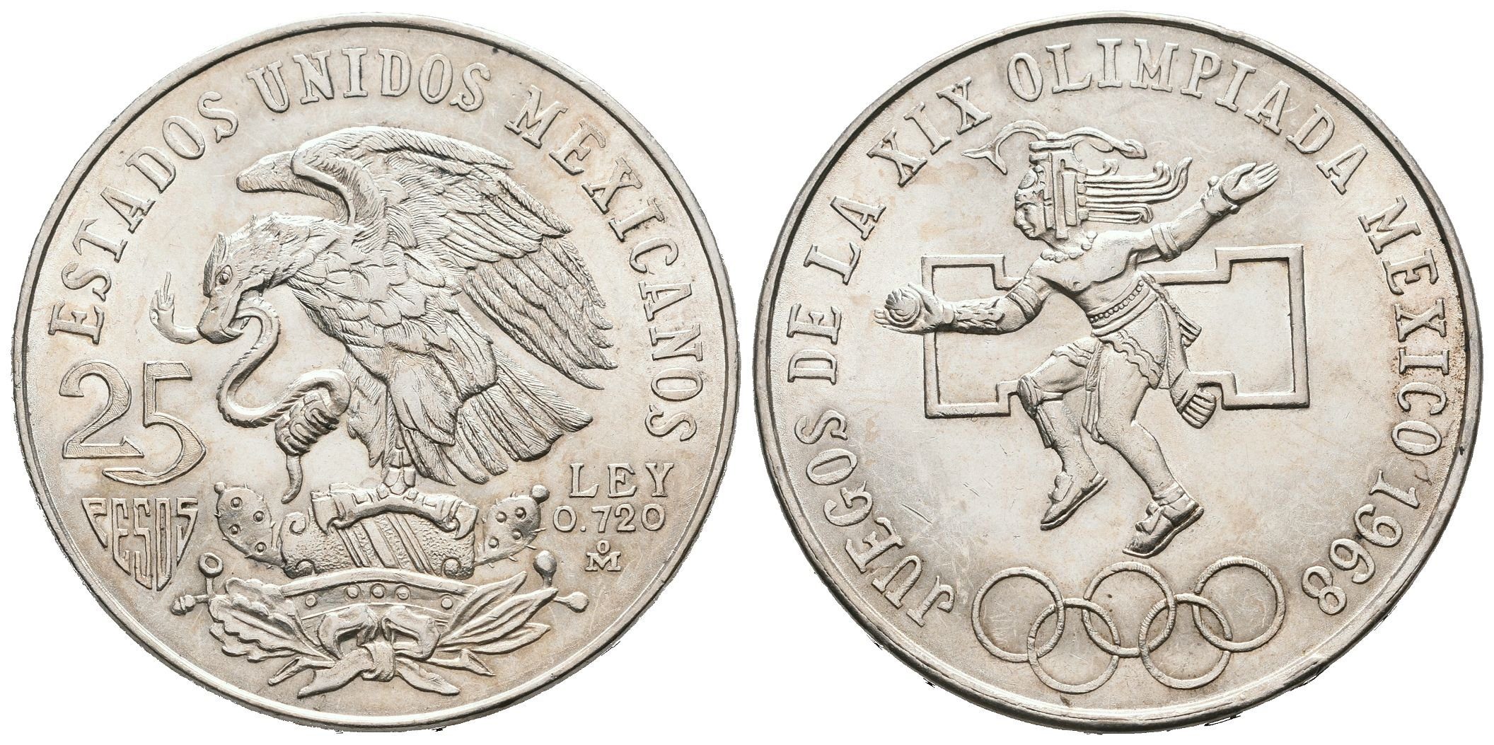 Mexiko, 25 Pesos 1968 - Olympiáda