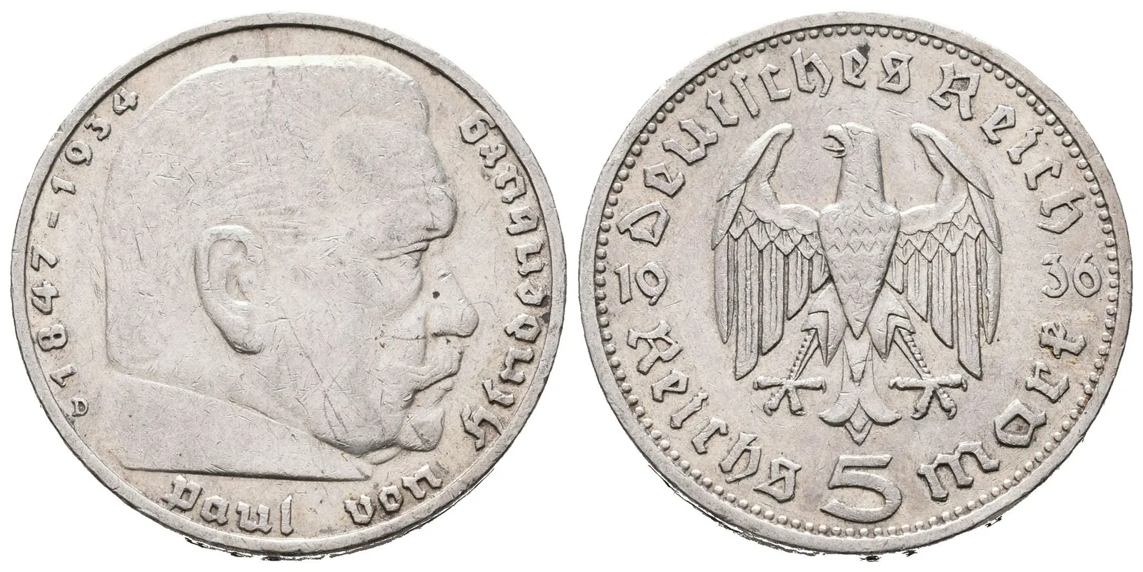 III. říše, 5 Marka 1936 A, 1936 D