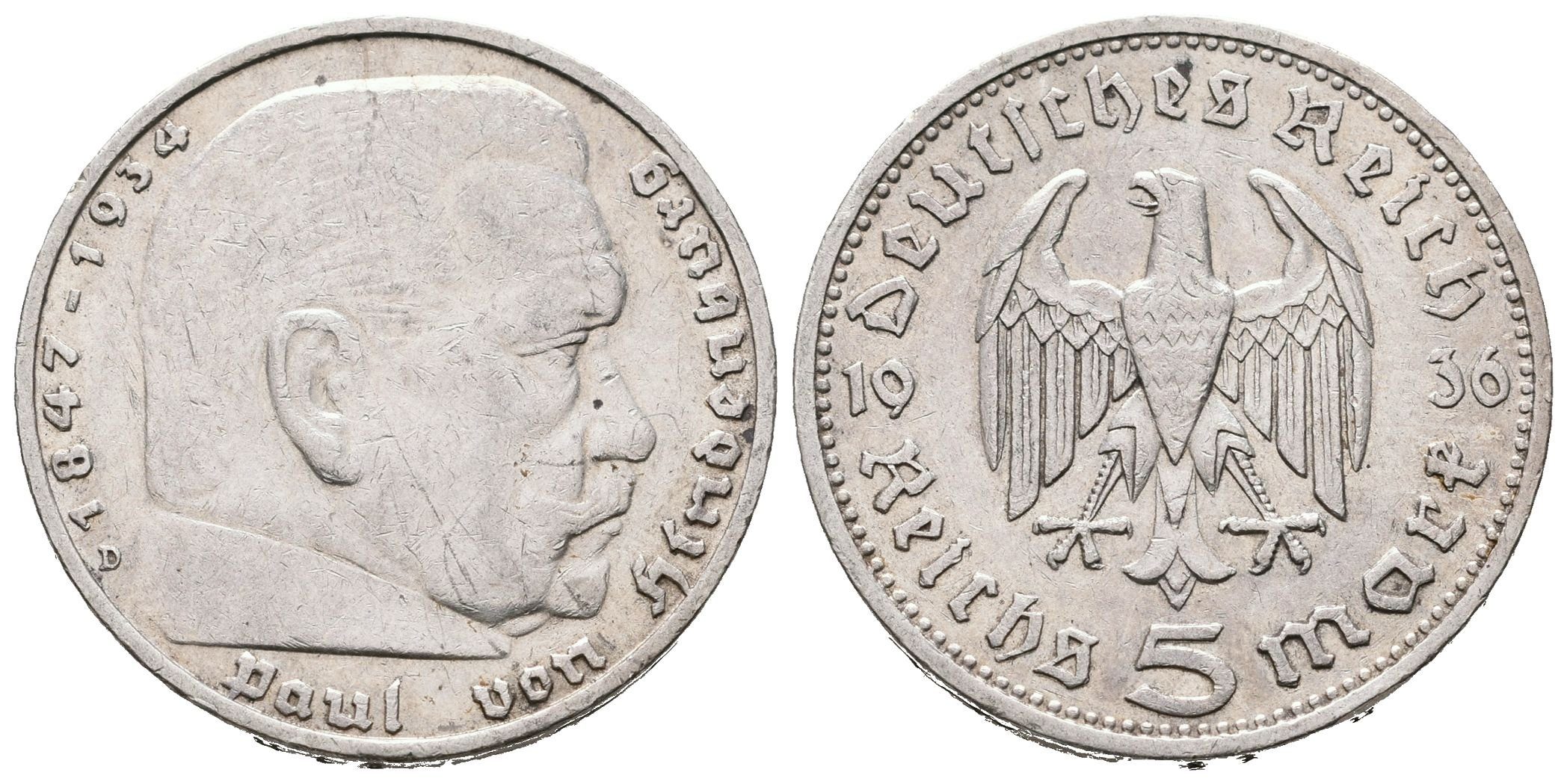III. říše, 5 Marka 1936 A, 1936 D
