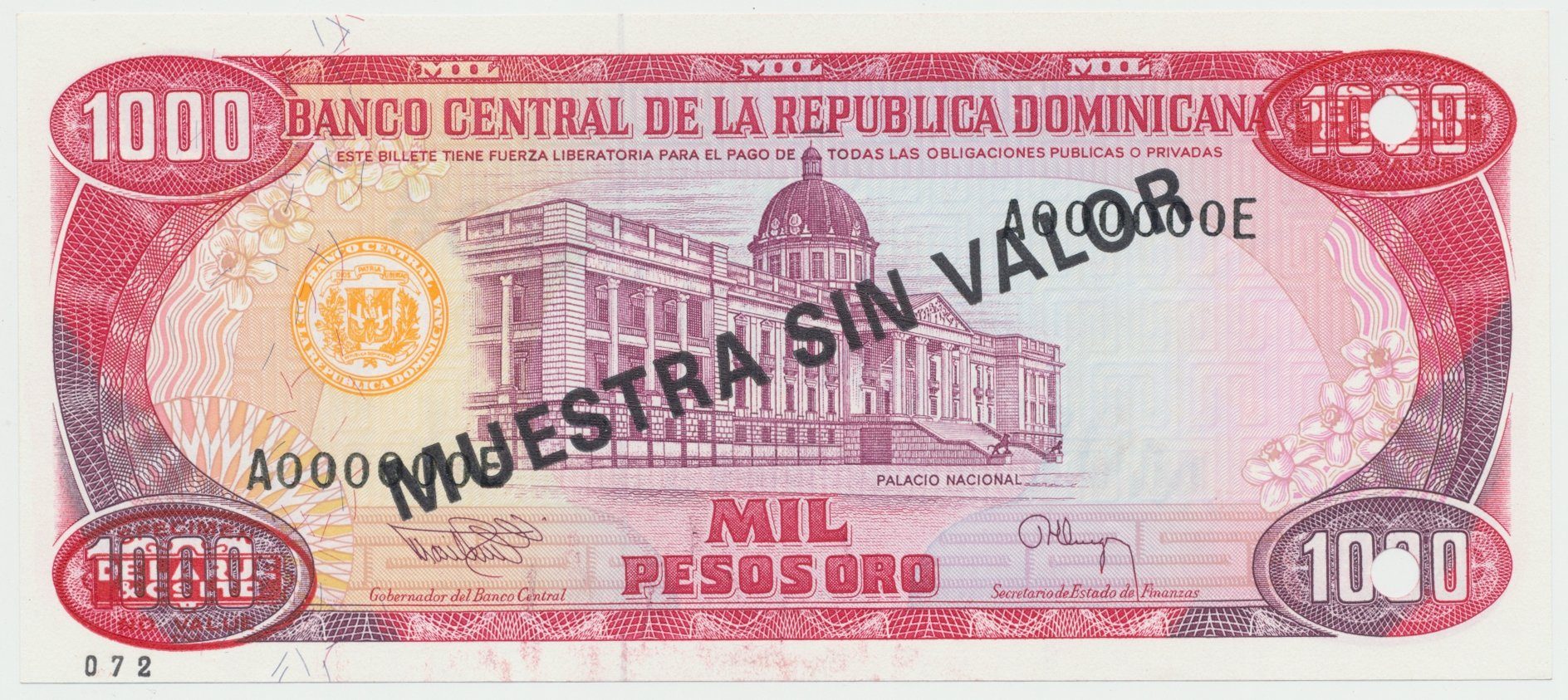 Dominikánská republika, 1000 Pesos Oro 1994, P.138s3