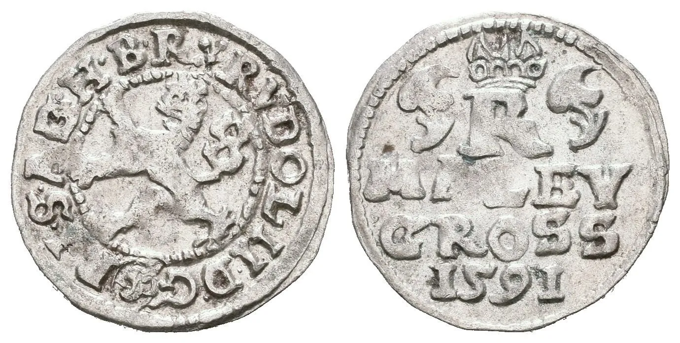 Malý groš 1591, České Budějovice-Mattighofer, HN.25a (opis 7a), — 1