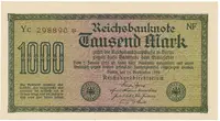 Německo, 1000 Mark 1922, vod. Mäander, hnědé 6-místné číslo, Ro.75i