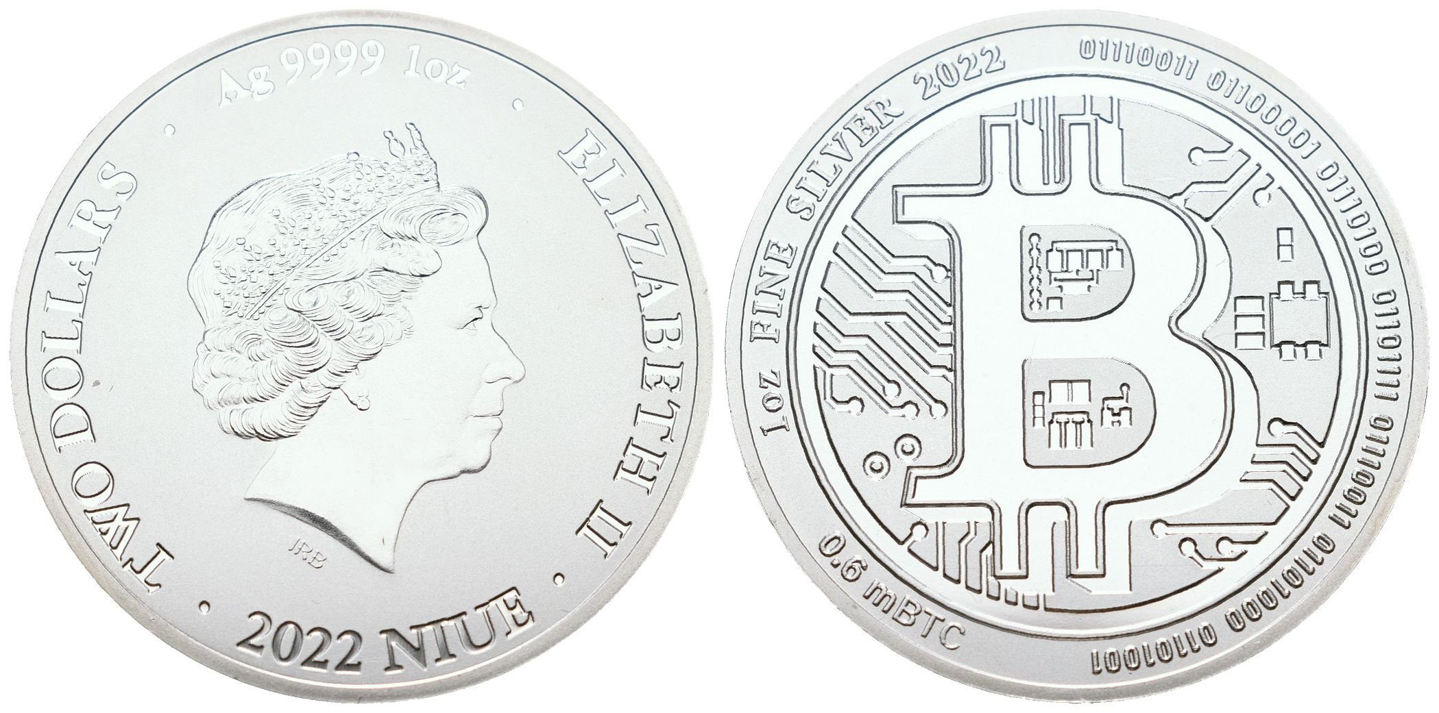 Niue, 2 Dollars 2022 - 1 Oz (Bitcoin)