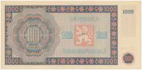 Československo, 1000 Koruna 1945, II. vydání, série C, perf. 3 md svisle, Hej.79aC.S1 - fotografie 2