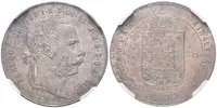 Zlatník 1879 KB, certifikace NGC, hodnocení MS 64, luxusní zachovalost, kabinetní patina — 1