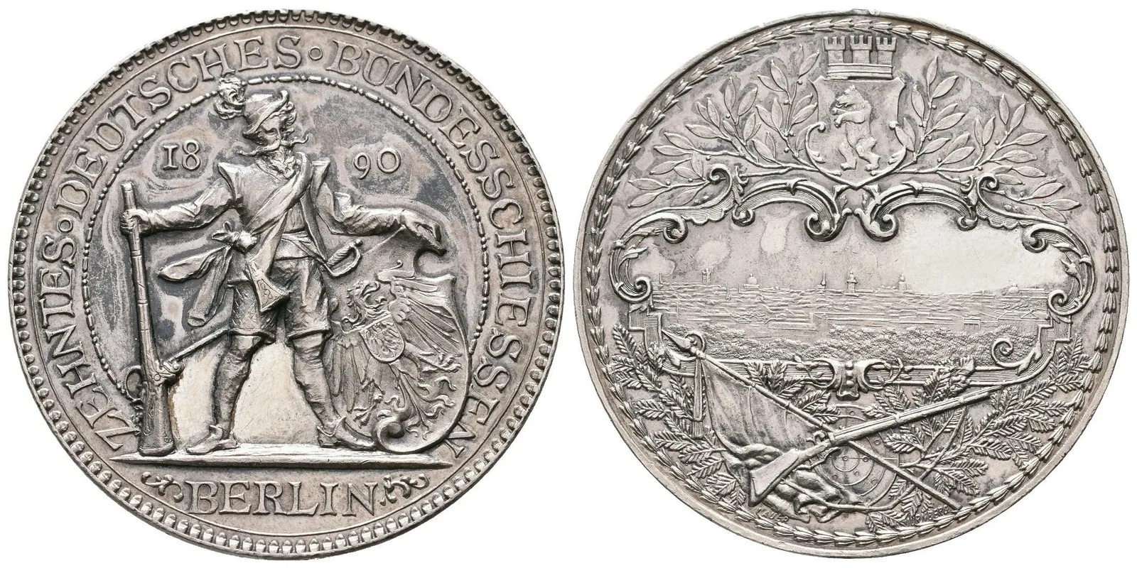 AR Medaile 1890 - 10. německé spolkové střelby v Berlíně. — 1