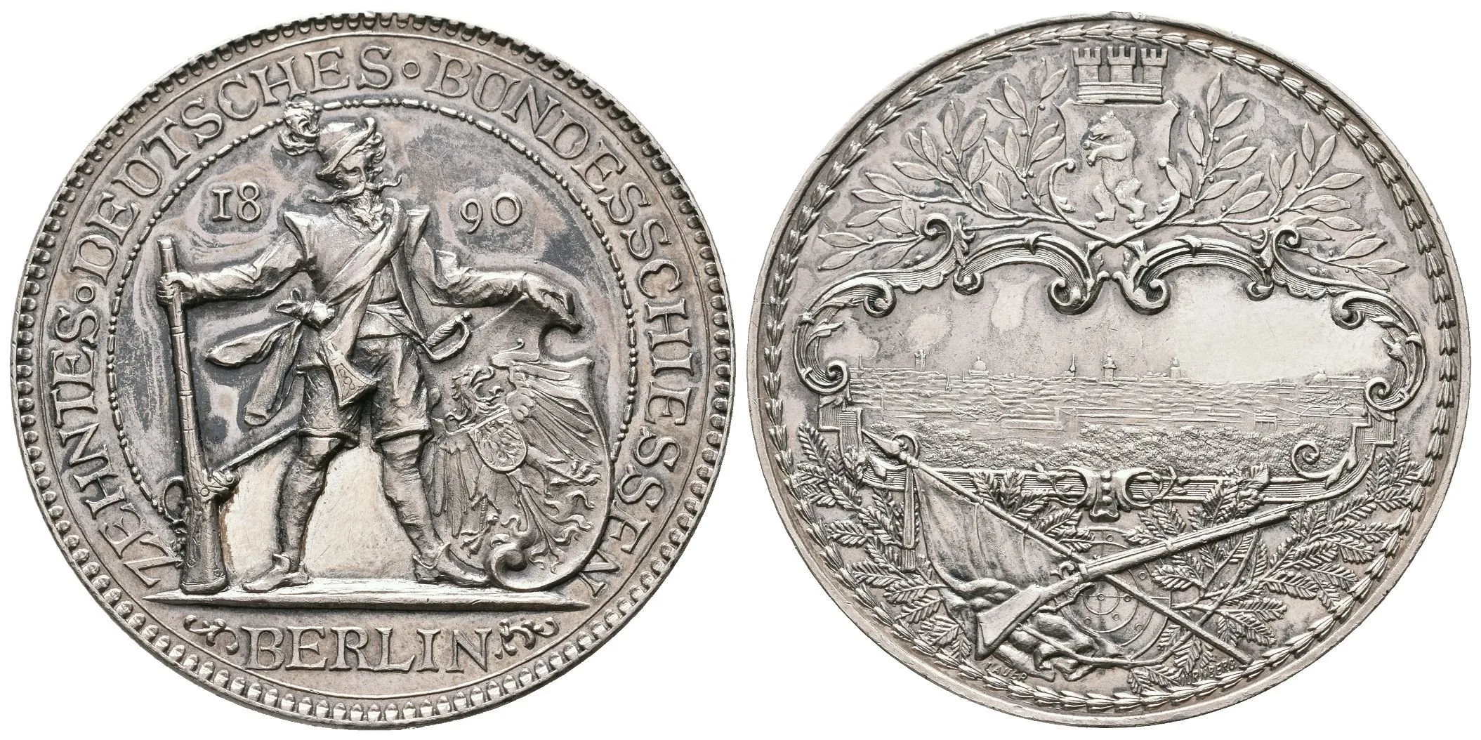AR Medaile 1890 - 10. německé spolkové střelby v Berlíně. — 1