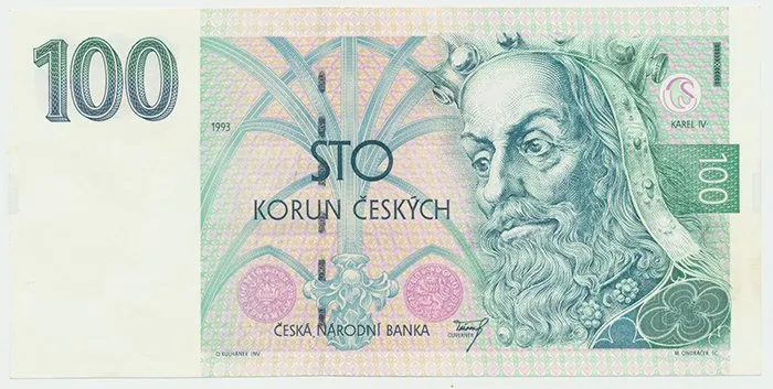 Česká republika, 100 Koruna 1993, série A (tisk Anglie), Hej.CZ8a1