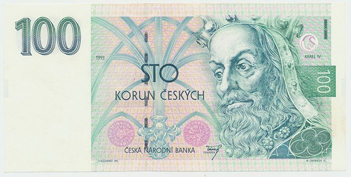 Česká republika, 100 Koruna 1993, série A (tisk Anglie), Hej.CZ8a1