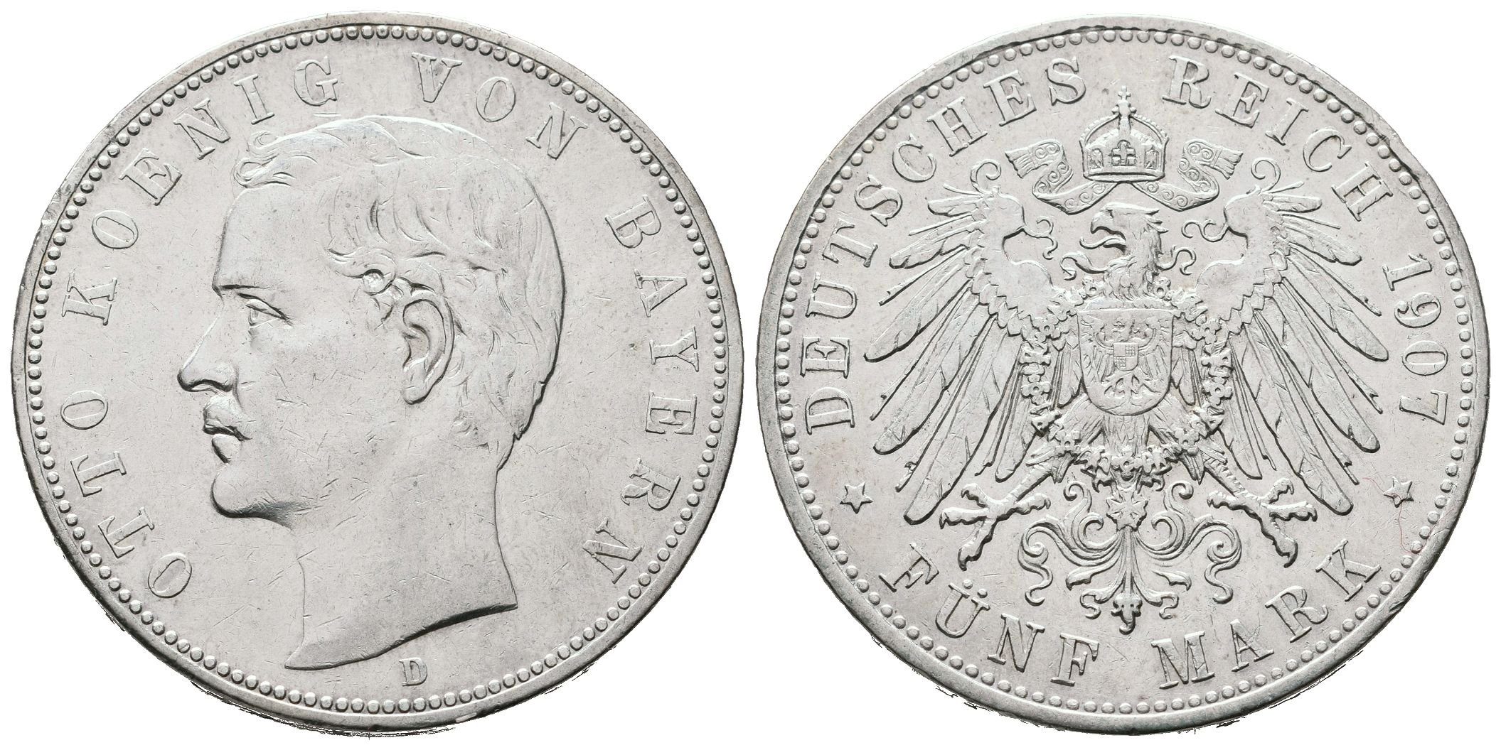 Bavorsko, 5 Marka 1907 D