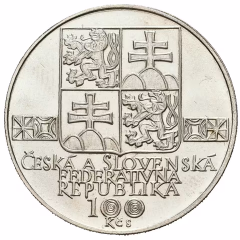 100 Kčs 1993 - Slovenská muzeální společnost, lesk, patina