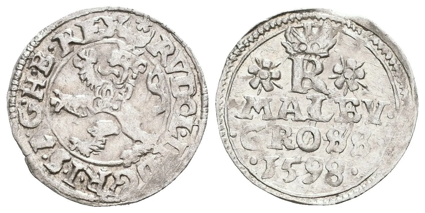 Malý groš 1598, Jáchymov-Hofmann, HN.8b (opis 7c), velmi pěkná zachovalost, — 1