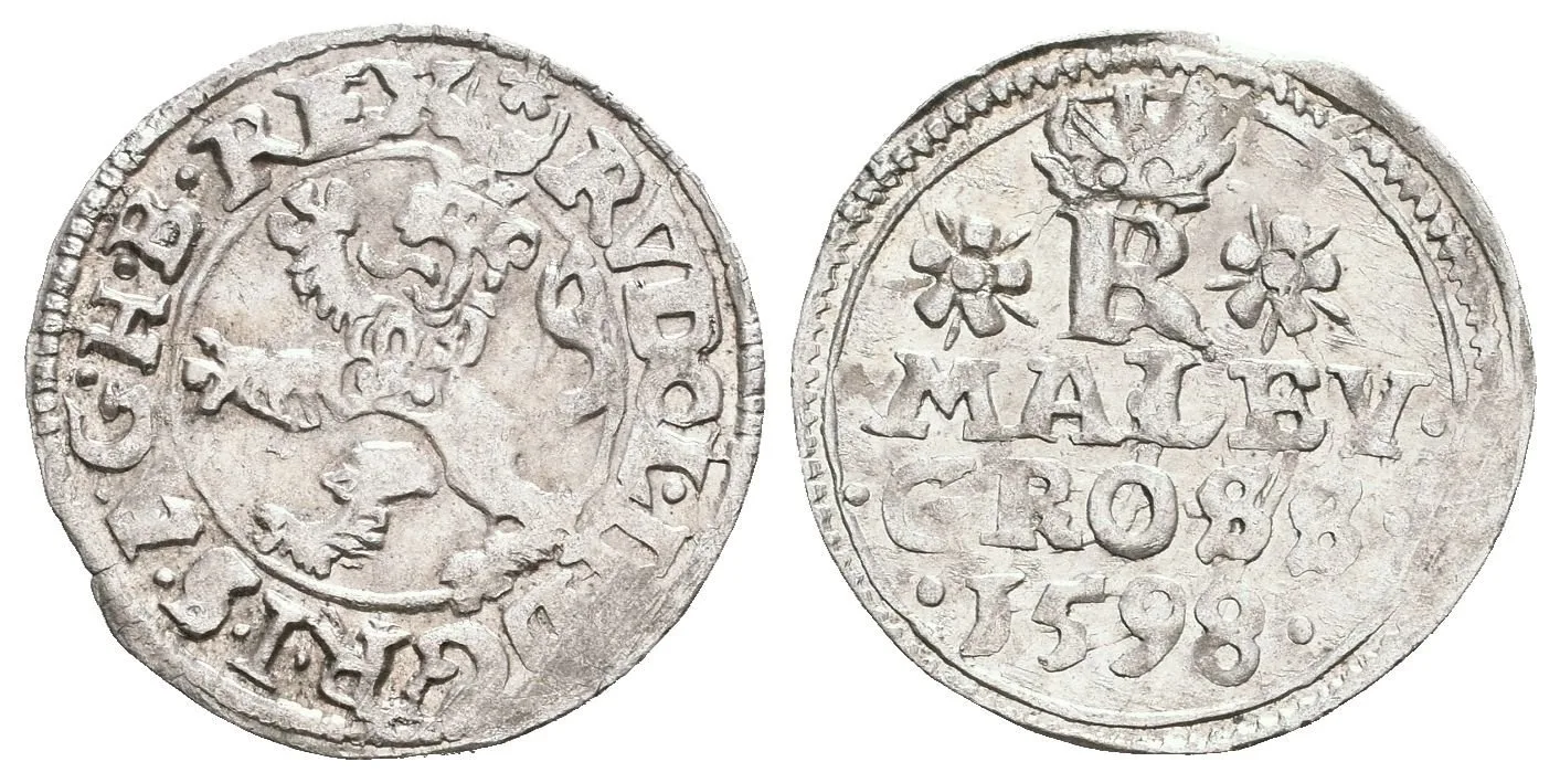 Malý groš 1598, Jáchymov-Hofmann, HN.8b (opis 7c), velmi pěkná zachovalost, — 1