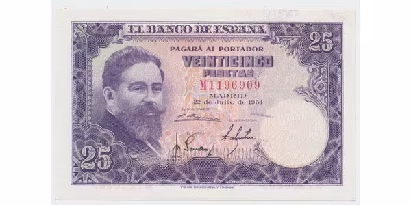 Španělsko, 25 Pesetas 1954, P.147