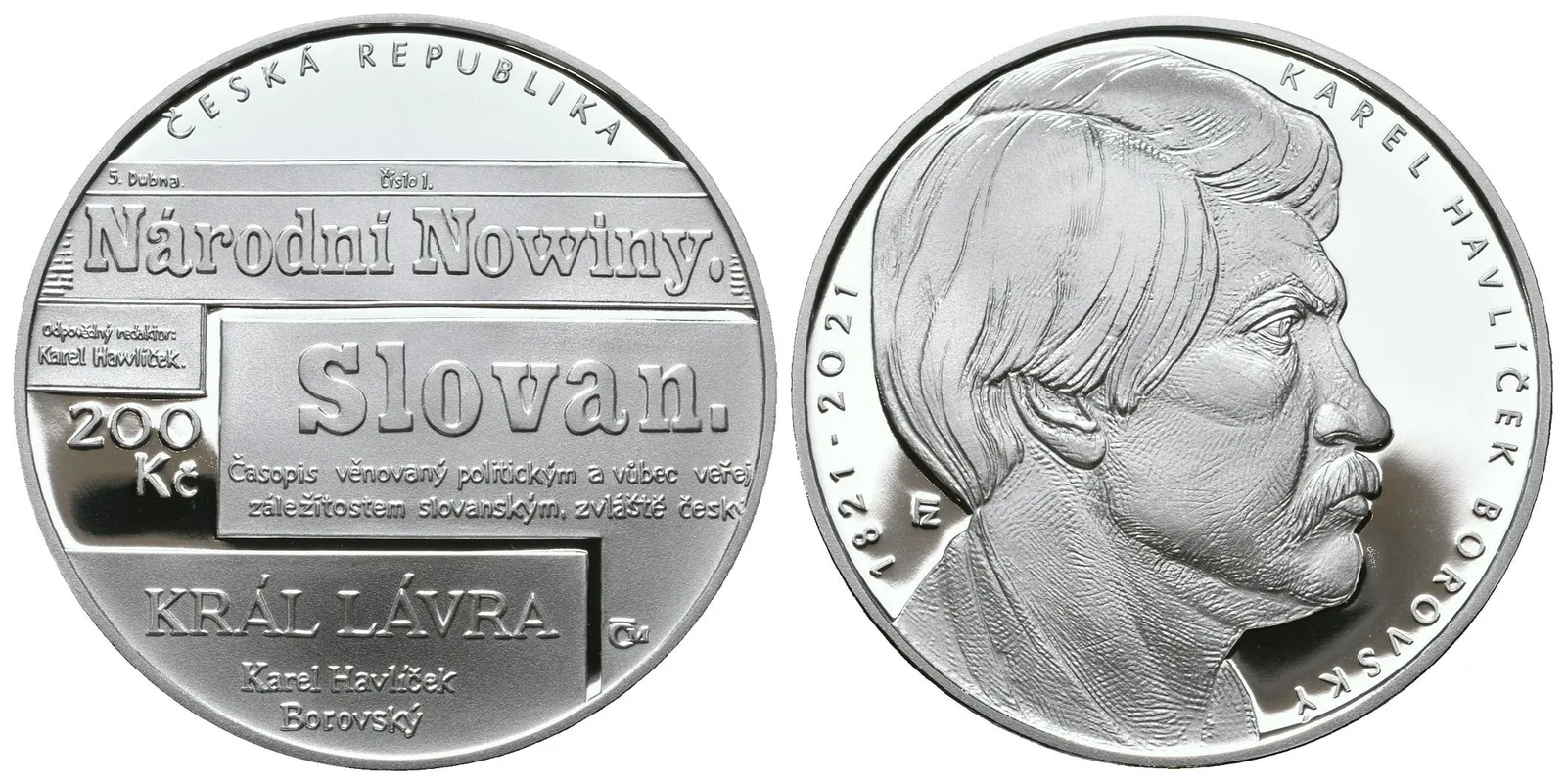 200 Kč 2021 - Karel Havlíček Borovský, PROOF