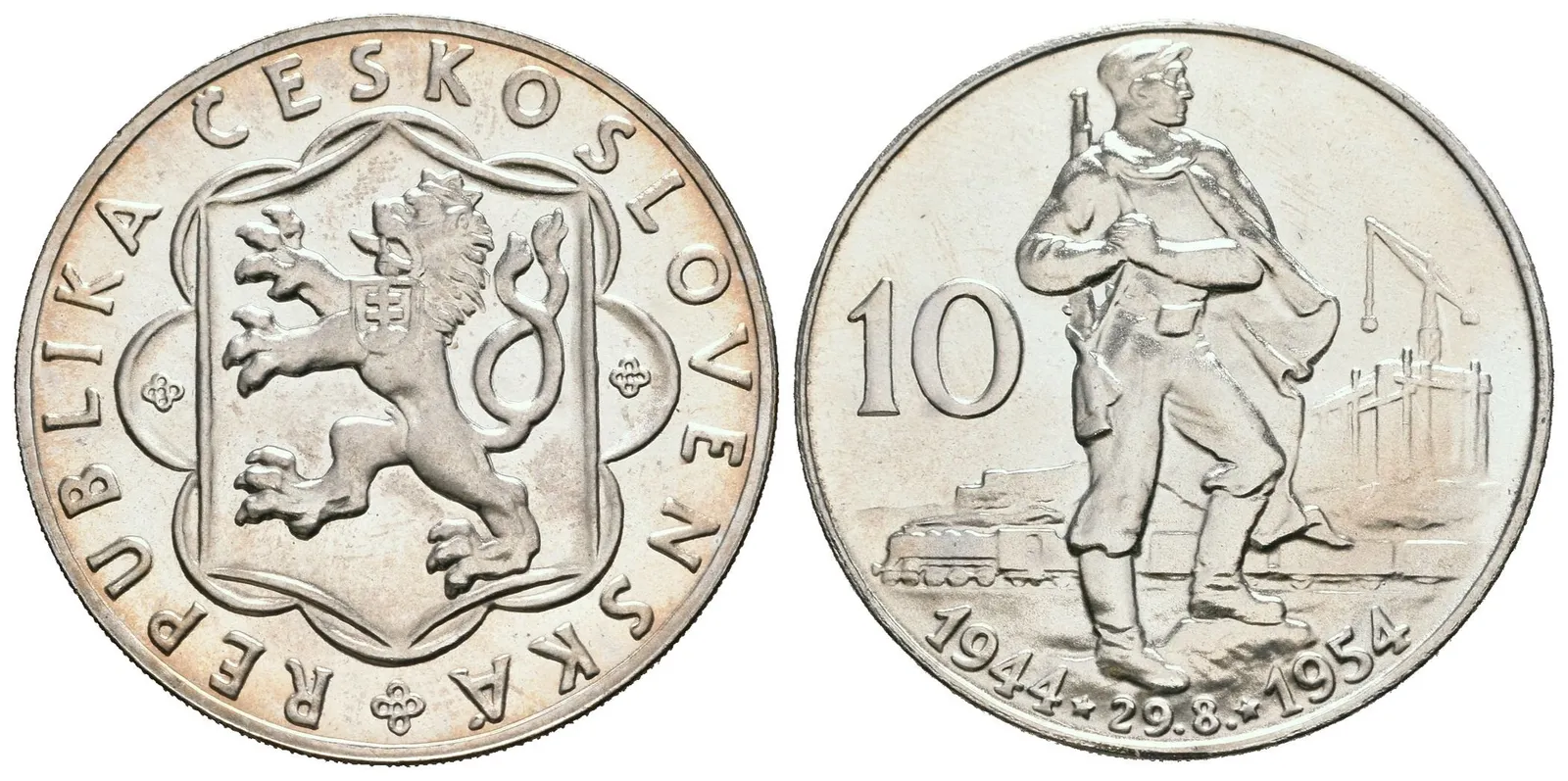 10 Kčs 1954 - 10. výročí SNP