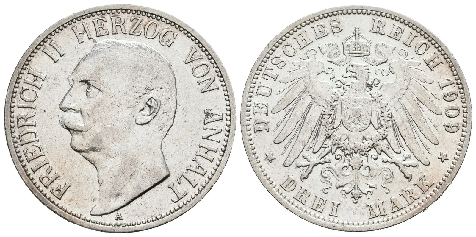 Anhalt, 3 Marka 1909 A