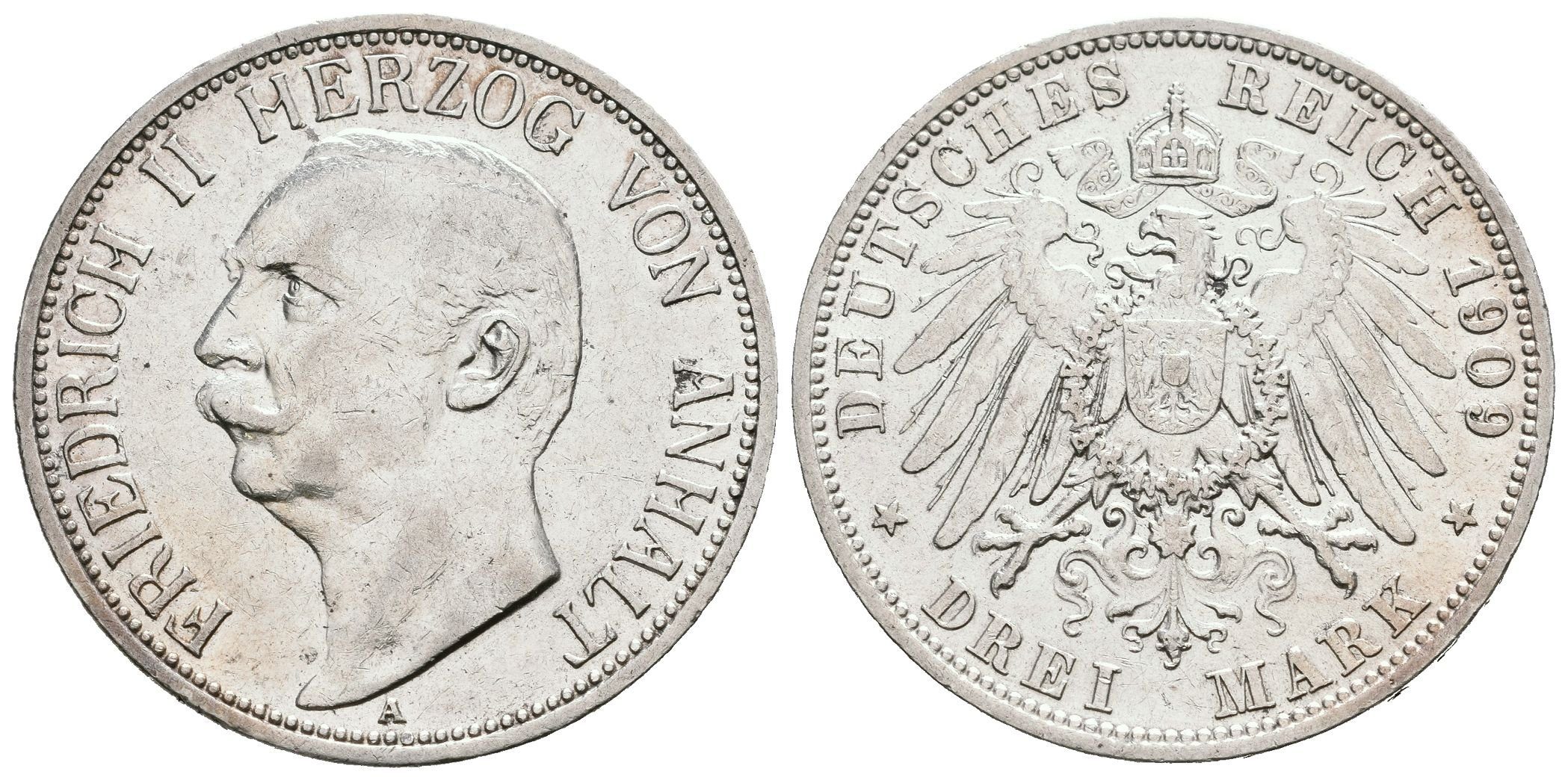 Anhalt, 3 Marka 1909 A