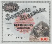 Švédsko, 100 Kronor 1961, P.48c