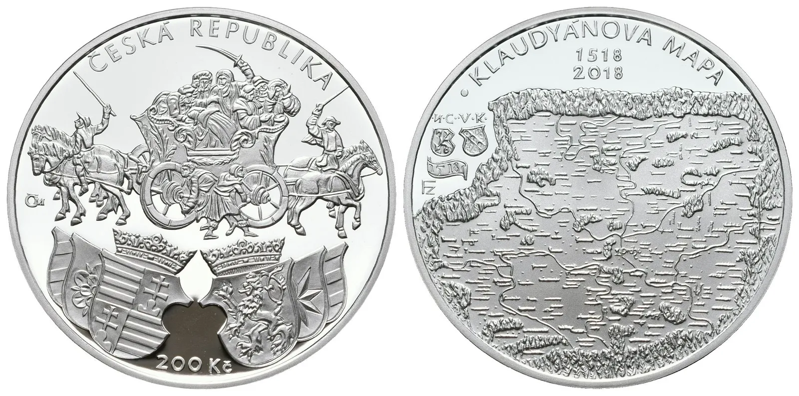 200 Kč 2018 - Klaudyánova mapa, PROOF