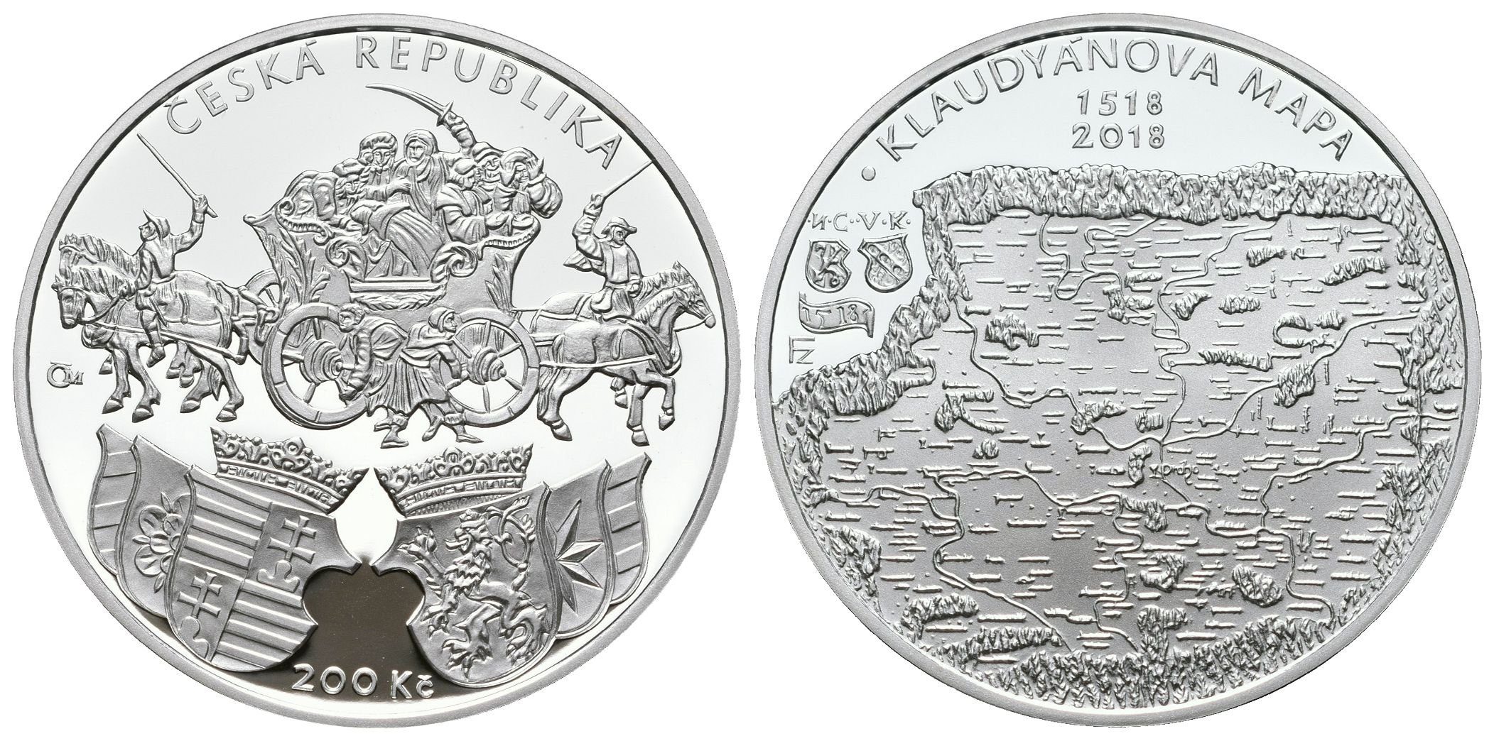 200 Kč 2018 - Klaudyánova mapa, PROOF