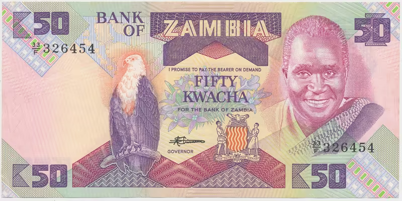 Zambie, 50 Kwacha (1986~1988), P.28a
