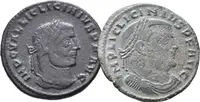 Follis, Thessalonica, 312, Rv: IOVI CONSERVATORI, stojící Jupiter zleva — 1