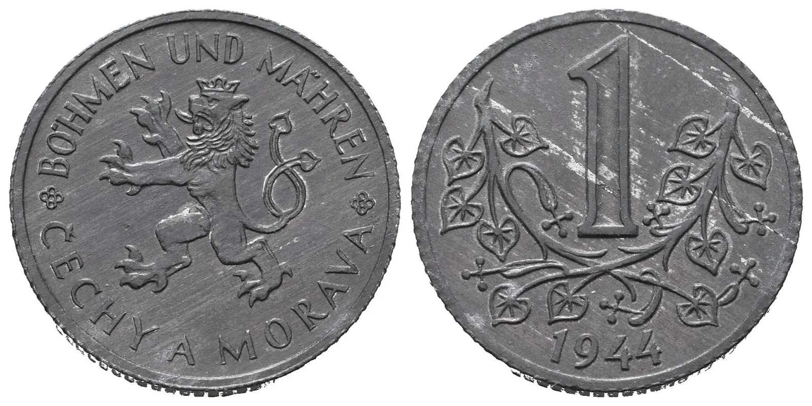 1 Koruna 1944, krásná zachovalost