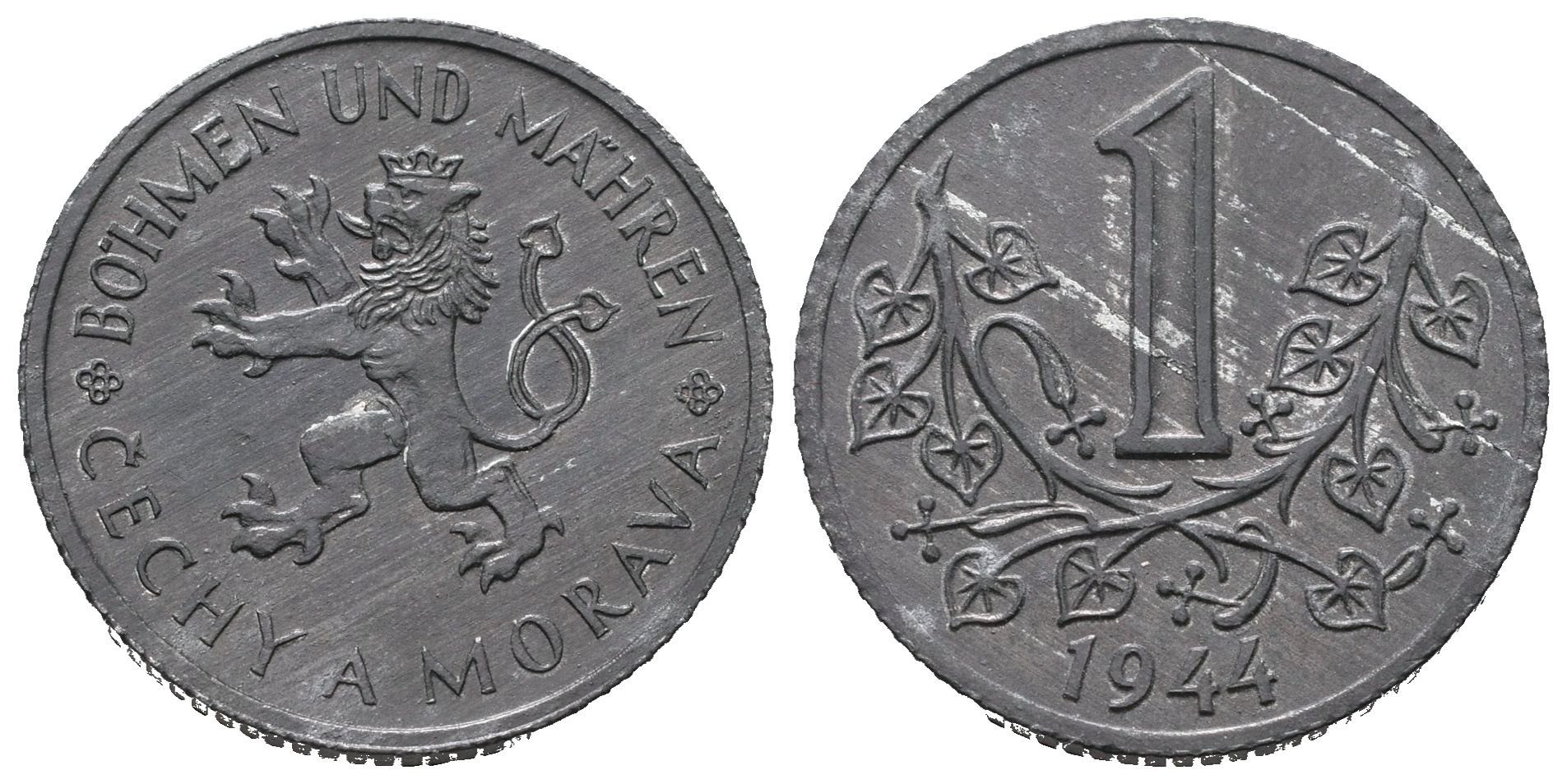 1 Koruna 1944, krásná zachovalost