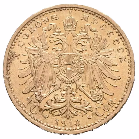 10 Koruna 1910, pěkná zachovalost, zbytky lesku, patina, drobné rysky
