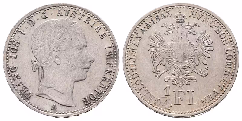 1/4 Zlatník 1865 A