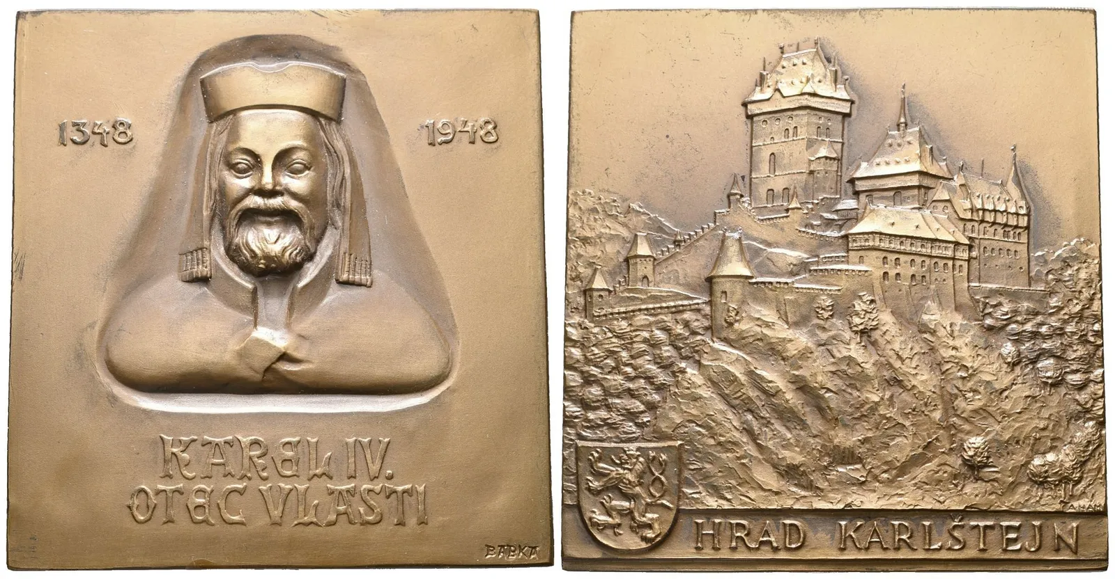 AE Plaketa 1948 (Babka, Hám) - Karel IV., k 600. výročí založení — 1