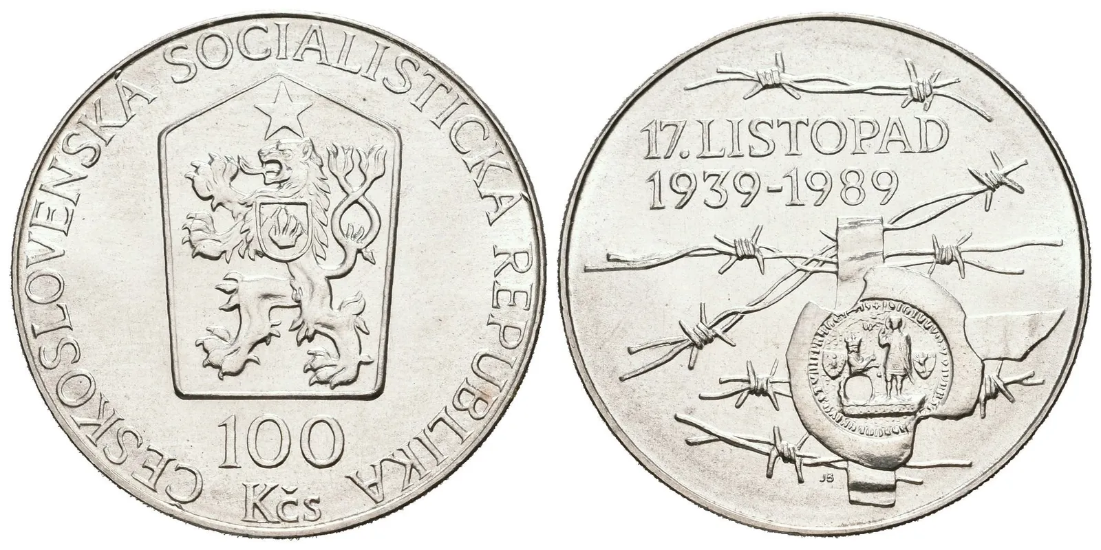 100 Kčs 1989 - 17. listopad 1939 — 1