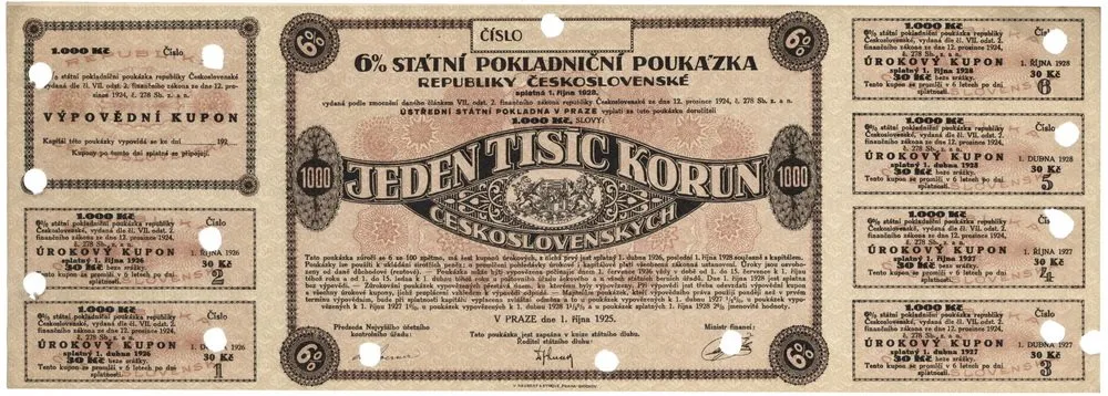 Státní pokladniční poukázky, 1919 - 1939 — 1