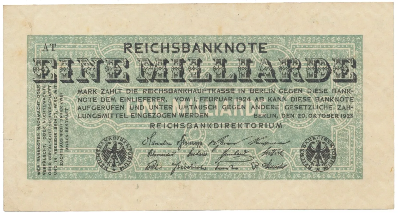 Německo, 1 Milliarde Mark 1923, Ro.119a