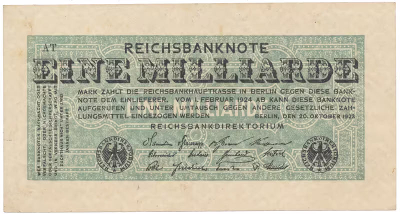 Německo, 1 Milliarde Mark 1923, Ro.119a