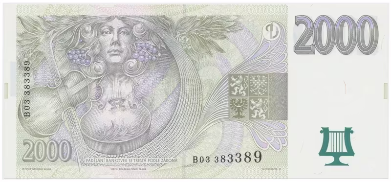 Česká republika, 2000 Koruna 1999, série B Hej.C25a