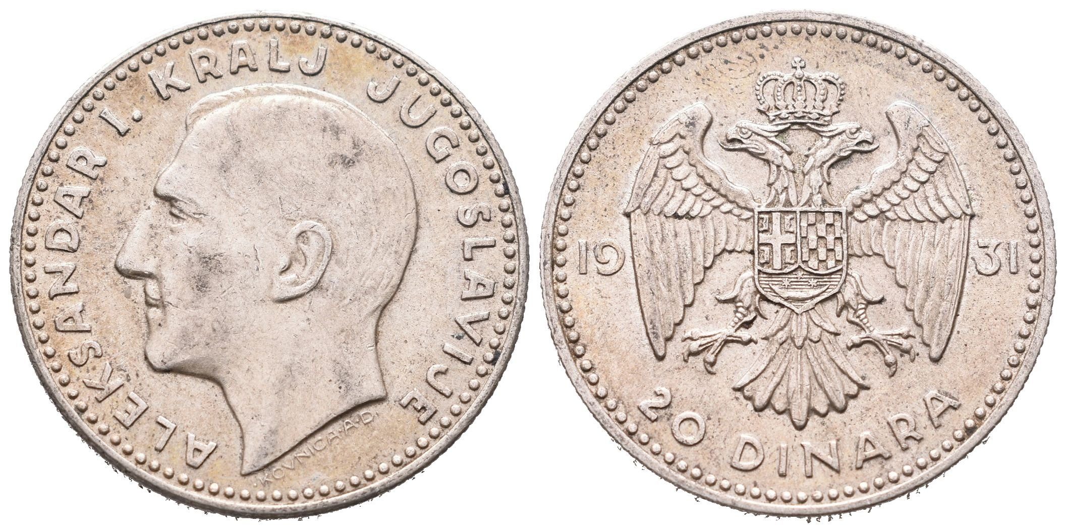 Jugoslávie, 20 Dinar 1931