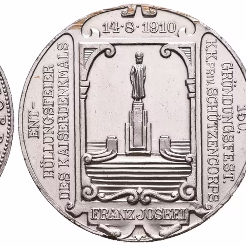 AE Medaile 1910 - K 150. výročí založení c. k. privátního střeleckého