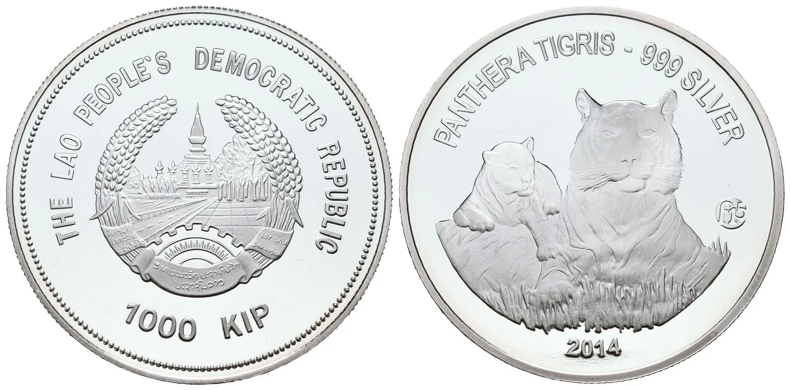 Laos, 1000 Kip 2014 - Tygr