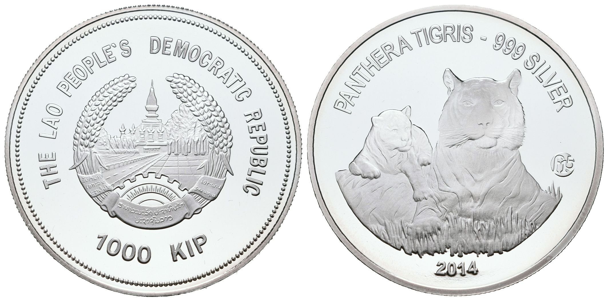 Laos, 1000 Kip 2014 - Tygr