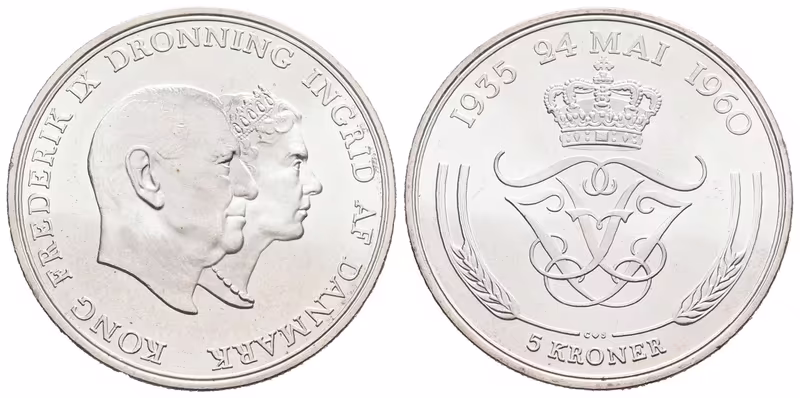 Dánsko, 5 Kroner 1960 - Pamětní