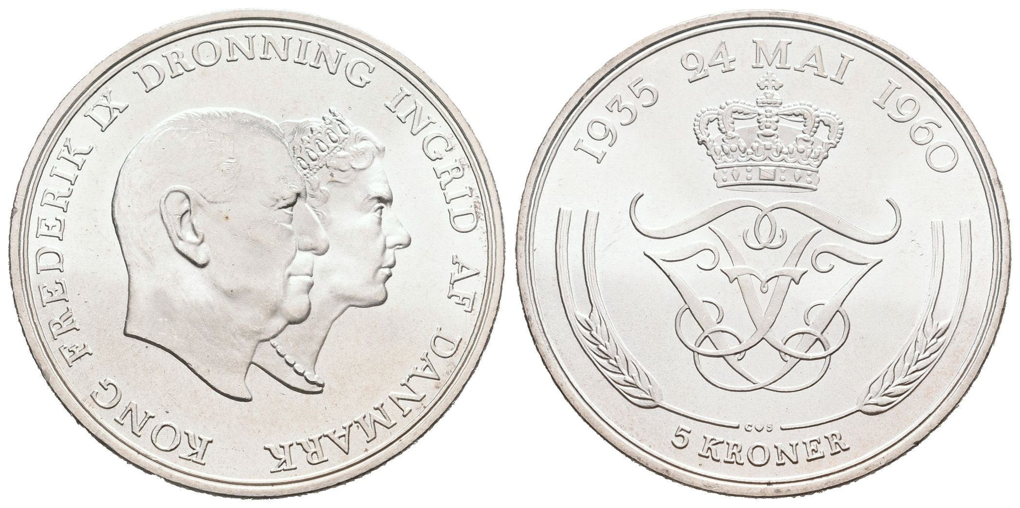 Dánsko, 5 Kroner 1960 - Pamětní