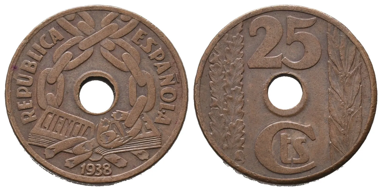 Španělsko, 25 Centimo 1938