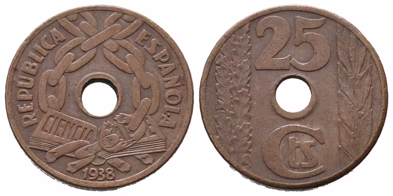 Španělsko, 25 Centimo 1938