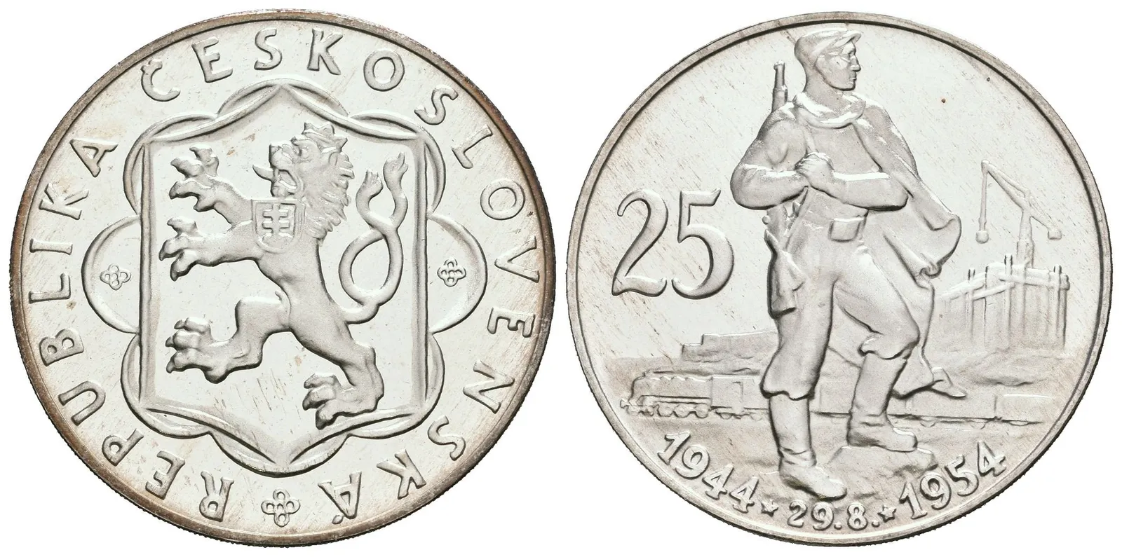 25 Kčs 1954 - 10. výročí SNP, PROOF